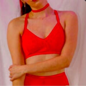 Uye Surana Lacey Racerback Bralette in Rose Red - 2XL/3XL